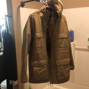 Ll bean tan rain jacket coat